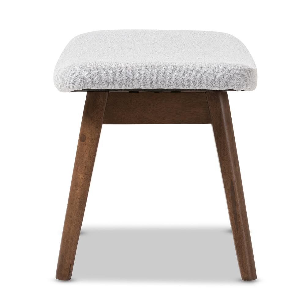 Baxton Studio Vera Mid-Century Modern Light Grey Fabric Upholstered Ottoman. Picture 9