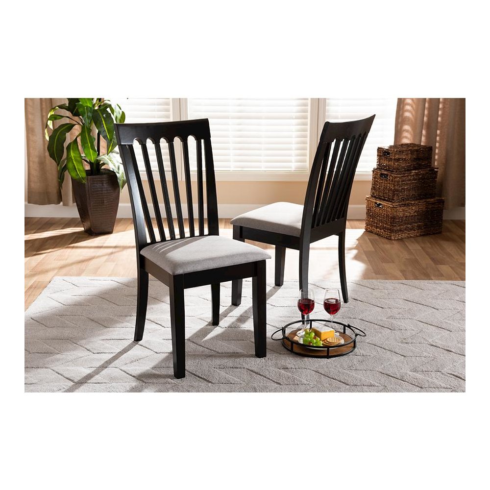 Espresso Brown Finished Wood 2-Piece Dining Chair Set. Picture 17
