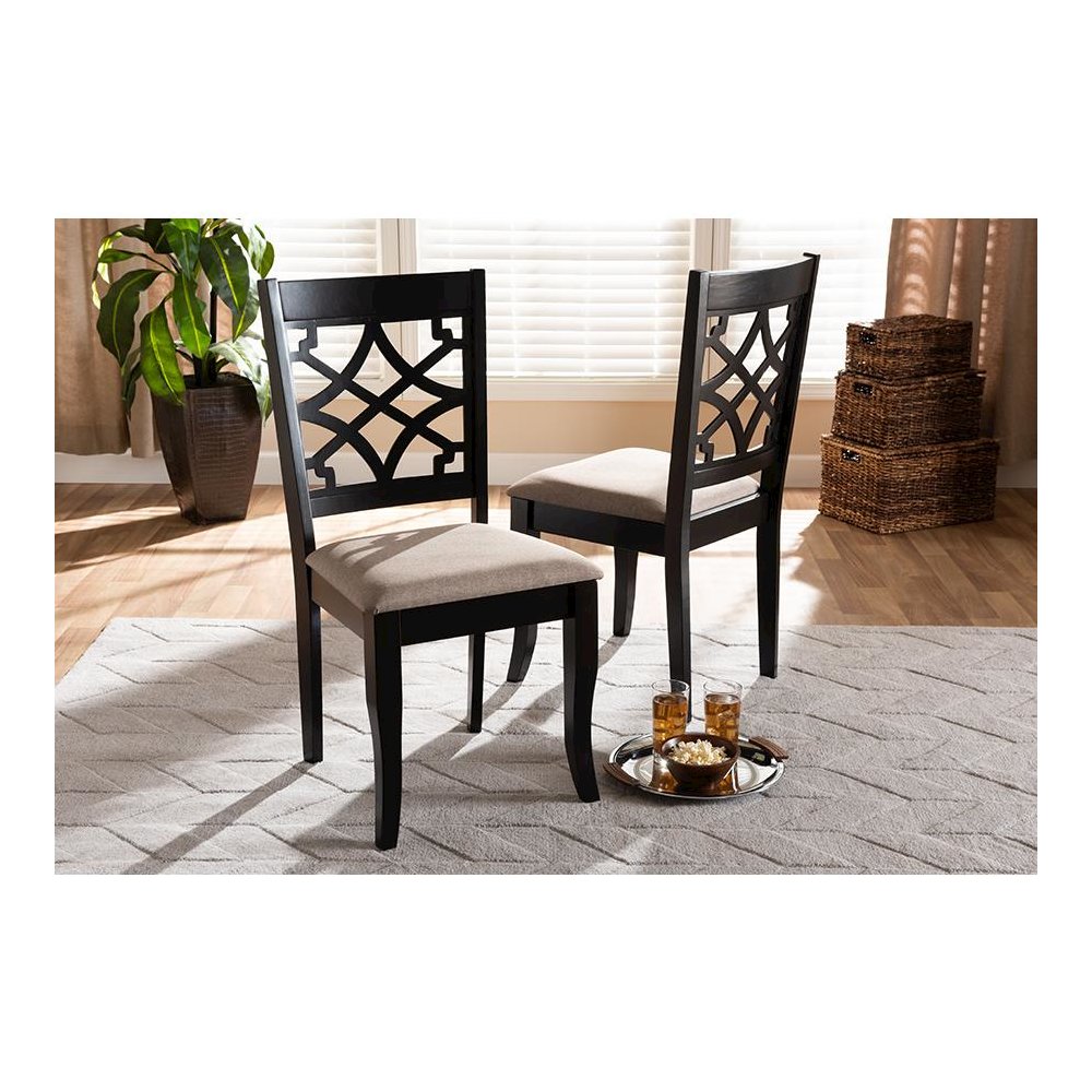 Espresso Brown Finished Wood 2-Piece Dining Chair Set. Picture 17