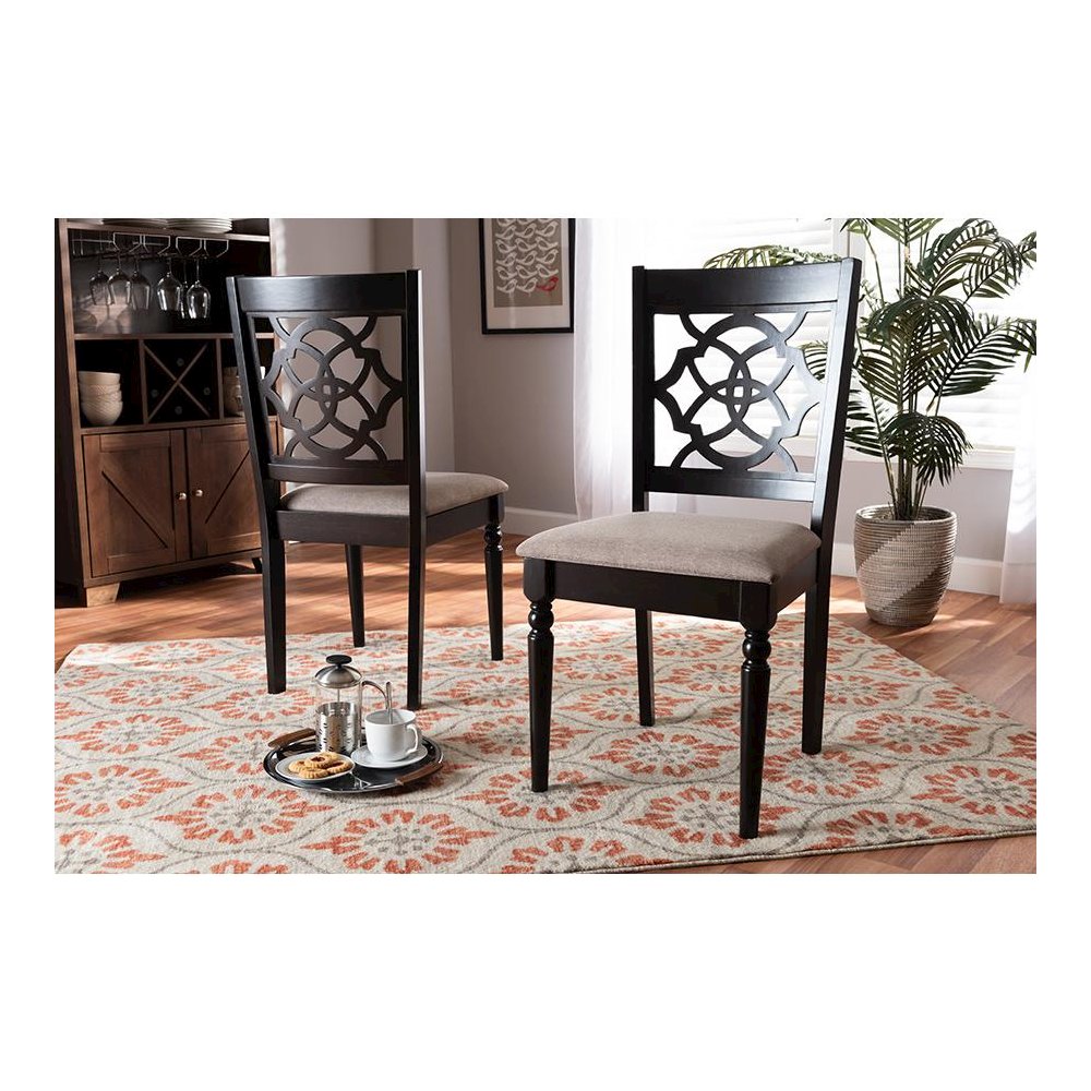 Espresso Brown Finished Wood 2-Piece Dining Chair Set Set. Picture 17