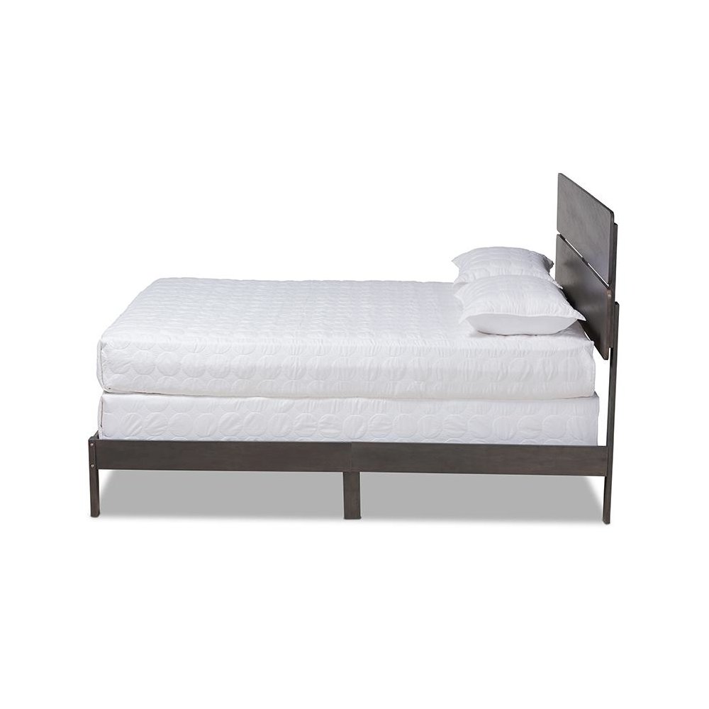 Anthony Modern and Contemporary Dark Grey Oak Finished Wood Queen Size Panel Bed. Picture 2