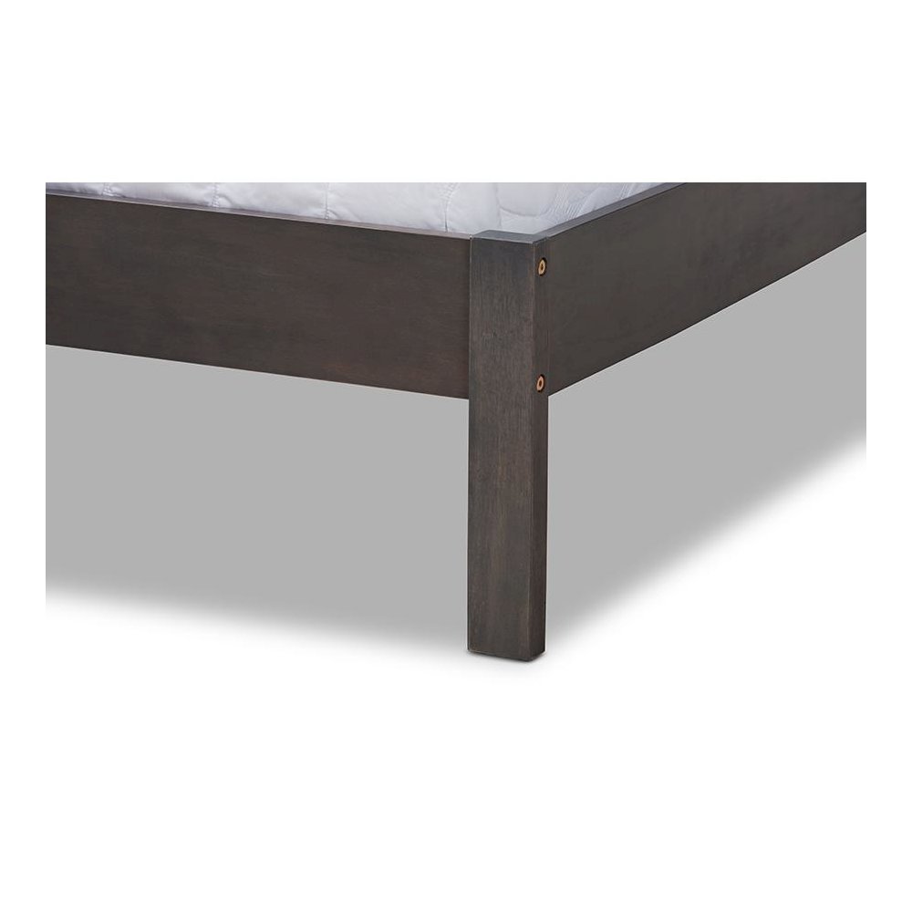 Anthony Modern and Contemporary Dark Grey Oak Finished Wood Queen Size Panel Bed. Picture 5