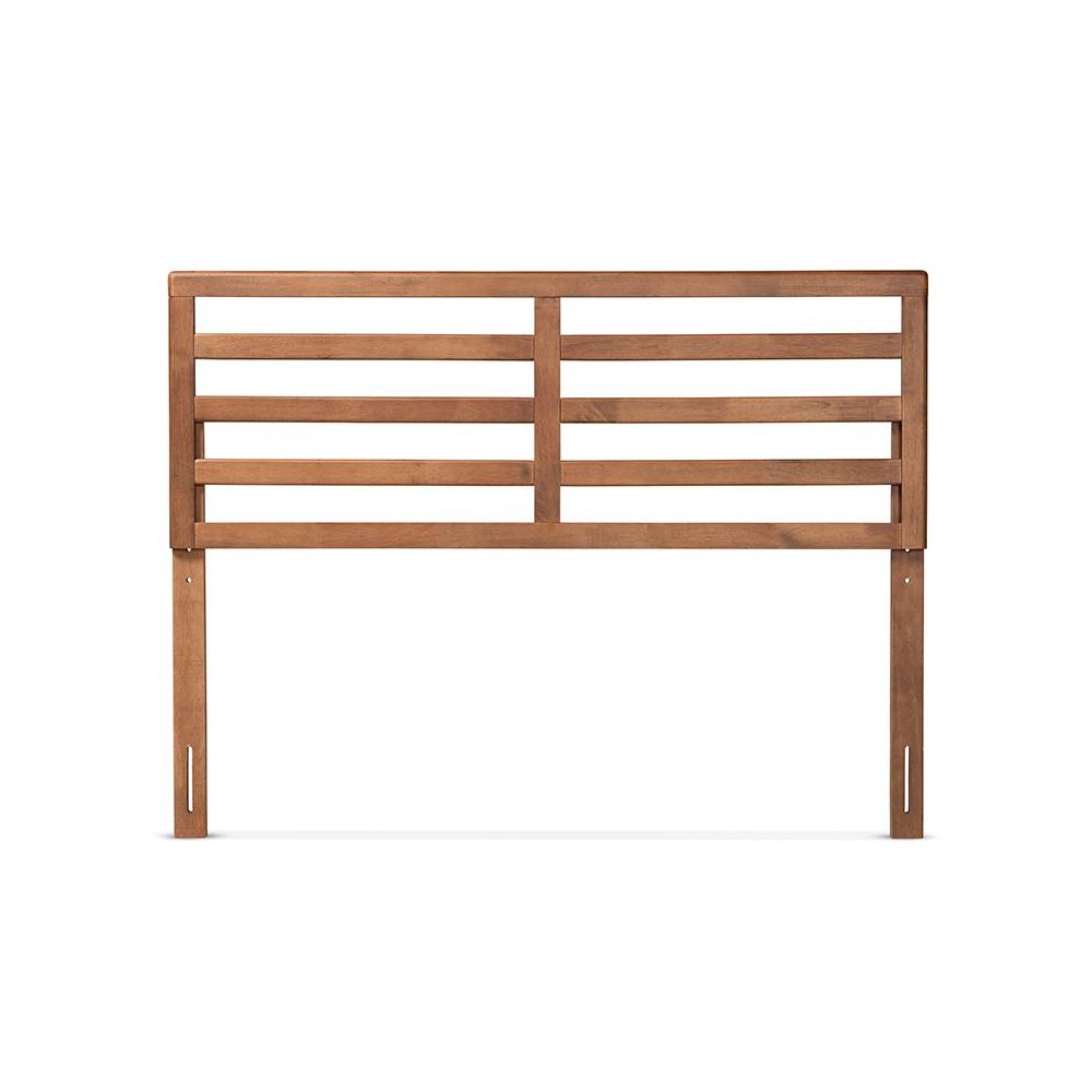 Akemi Modern and Contemporary Ash Walnut Finished Wood Queen Size Headboard. Picture 2