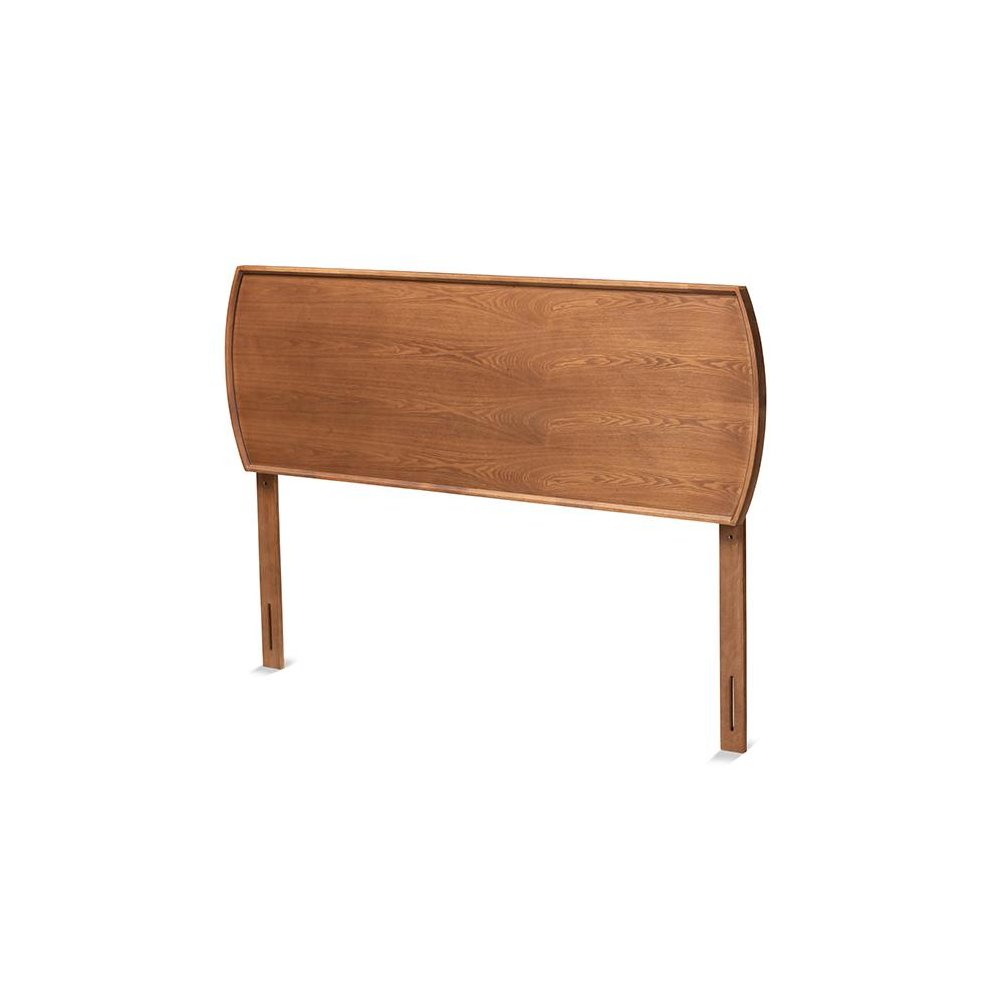 Laurien Mid-Century Modern Ash Walnut Finished Wood Queen Size Headboard. Picture 1