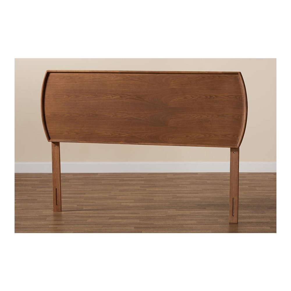 Laurien Mid-Century Modern Ash Walnut Finished Wood Queen Size Headboard. Picture 4