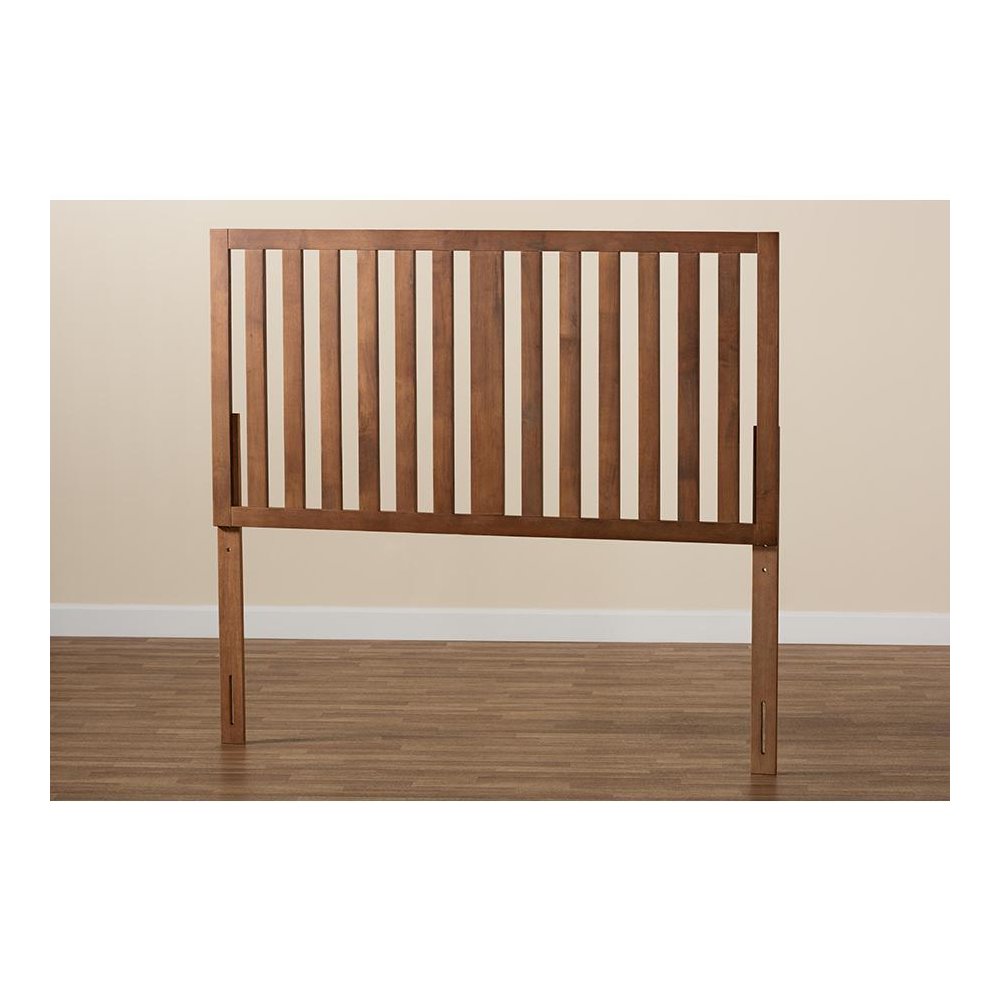 Oren Modern and Transitional Ash Walnut Finished Wood Queen Size Headboard. Picture 4