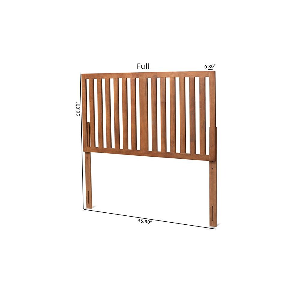 Oren Modern and Transitional Ash Walnut Finished Wood Queen Size Headboard. Picture 5