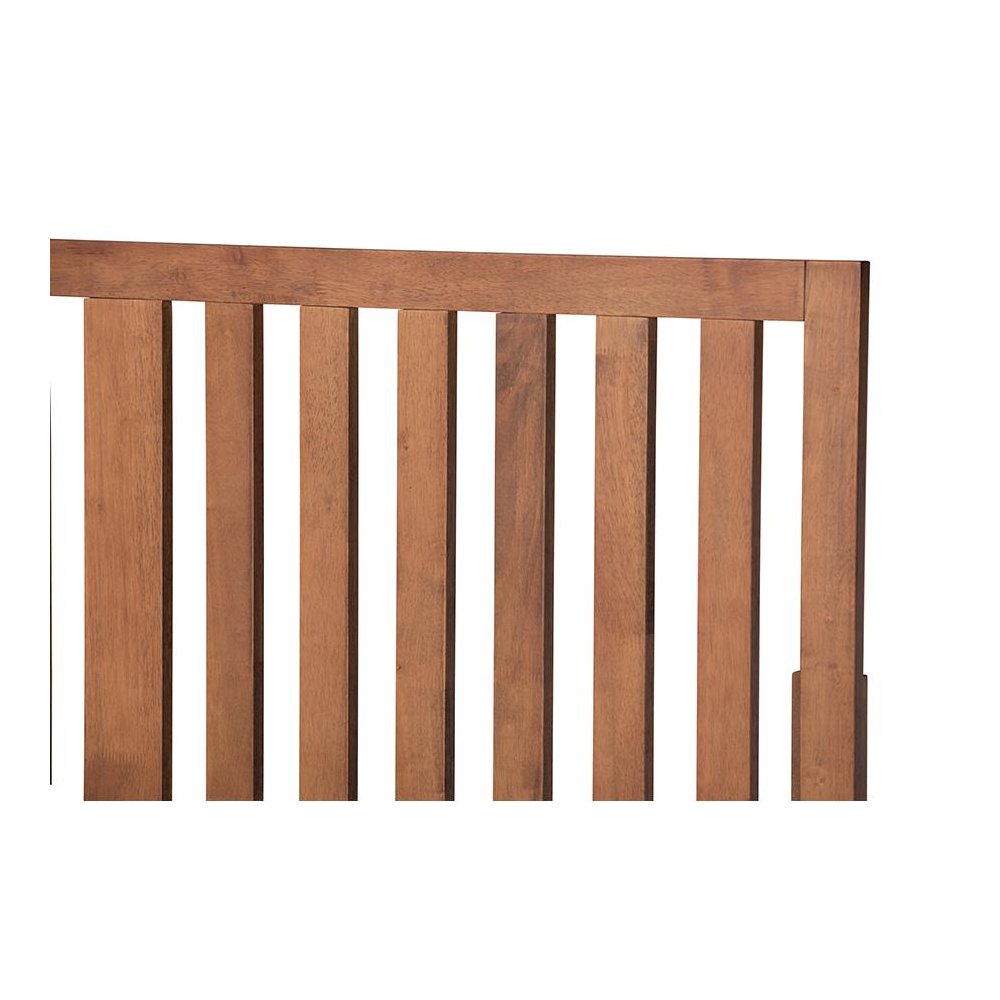 Marin Modern and Contemporary Walnut Brown Finished Wood Queen Size Platform Bed. Picture 4