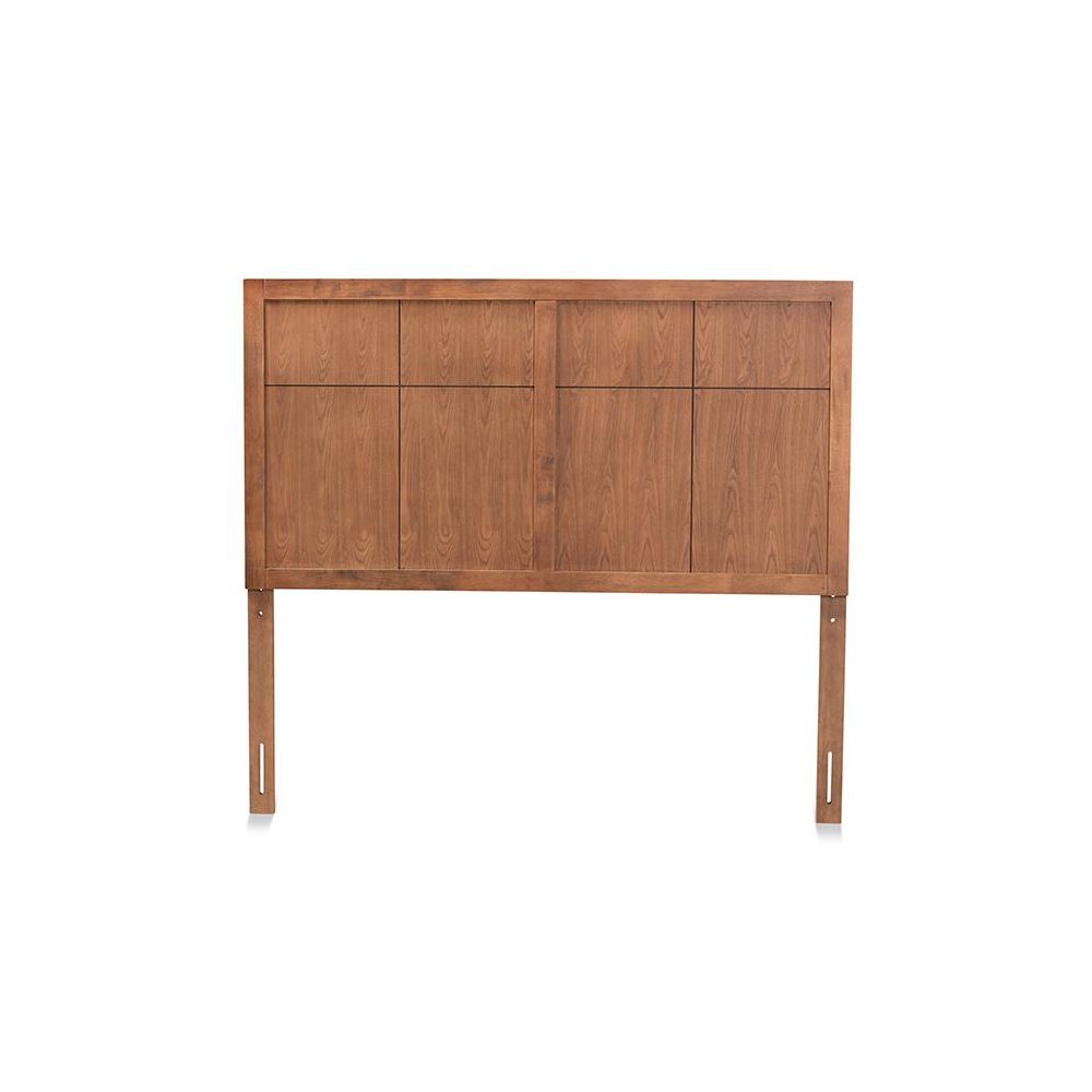 Transitional and Rustic Ash Walnut Finished Wood Queen Size Headboard. Picture 2