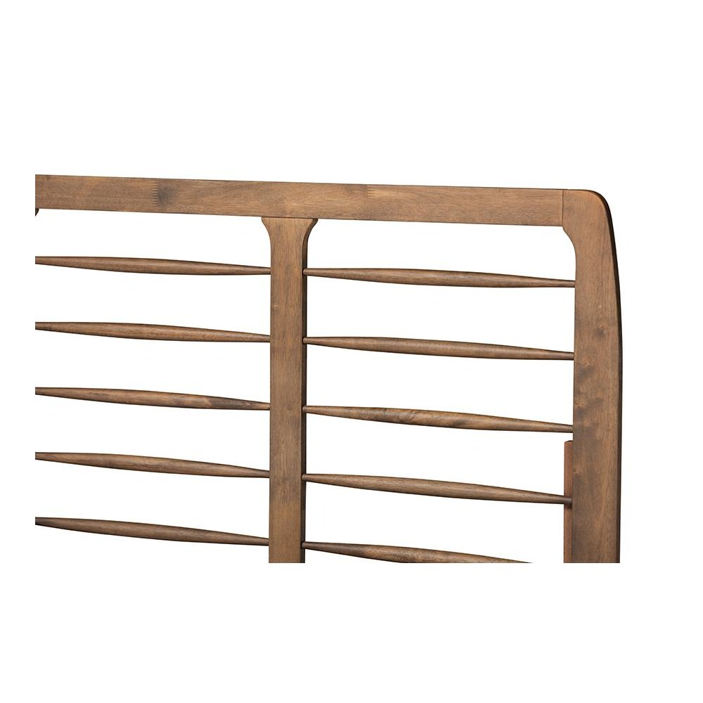 Lucie Modern and Contemporary Walnut Brown Finished Wood Queen Size Platform Bed. Picture 4