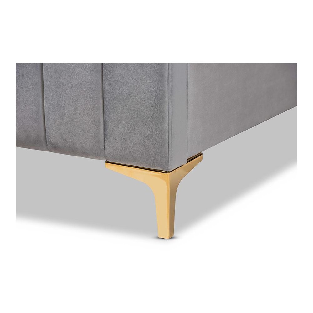 Gold Finished King Size Platform Bed. Picture 5