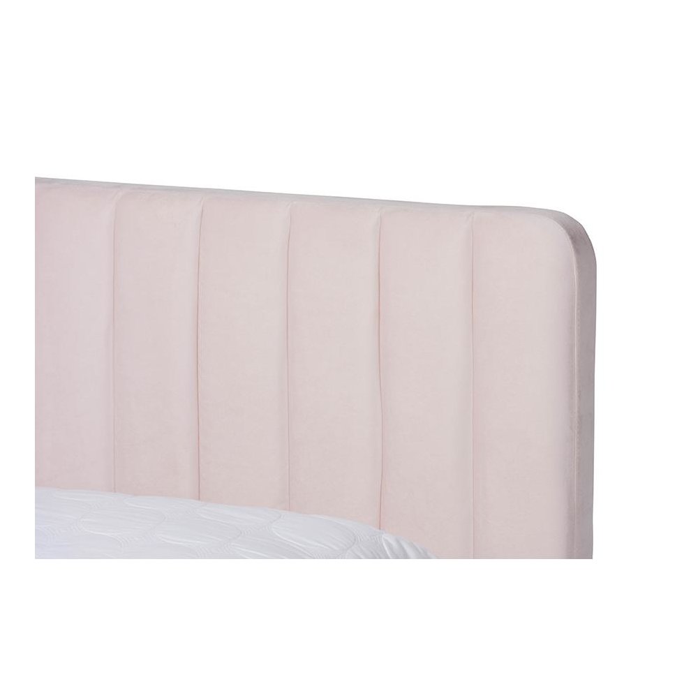 Gold Finished Queen Size Platform Bed. Picture 4