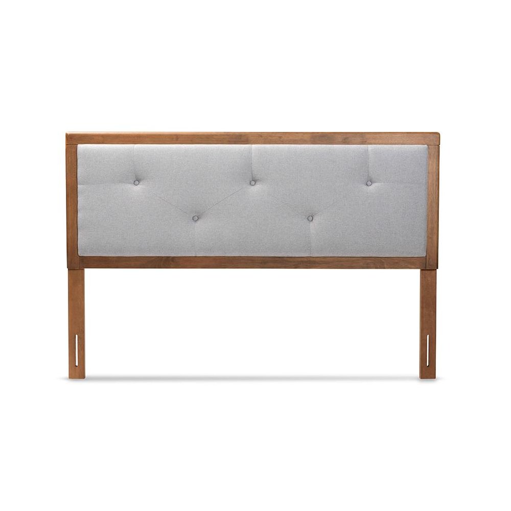Walnut Brown Finished Wood Queen Size Headboard. Picture 2