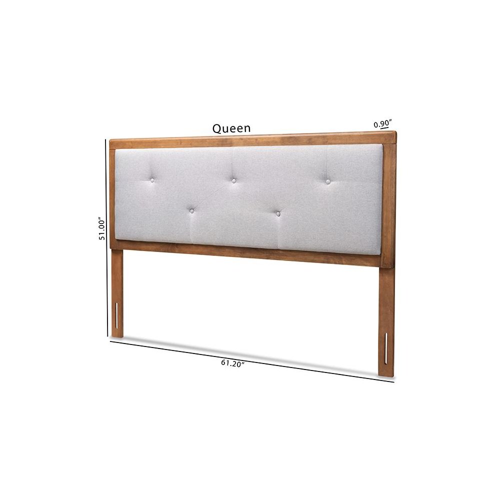 Walnut Brown Finished Wood Queen Size Headboard. Picture 7