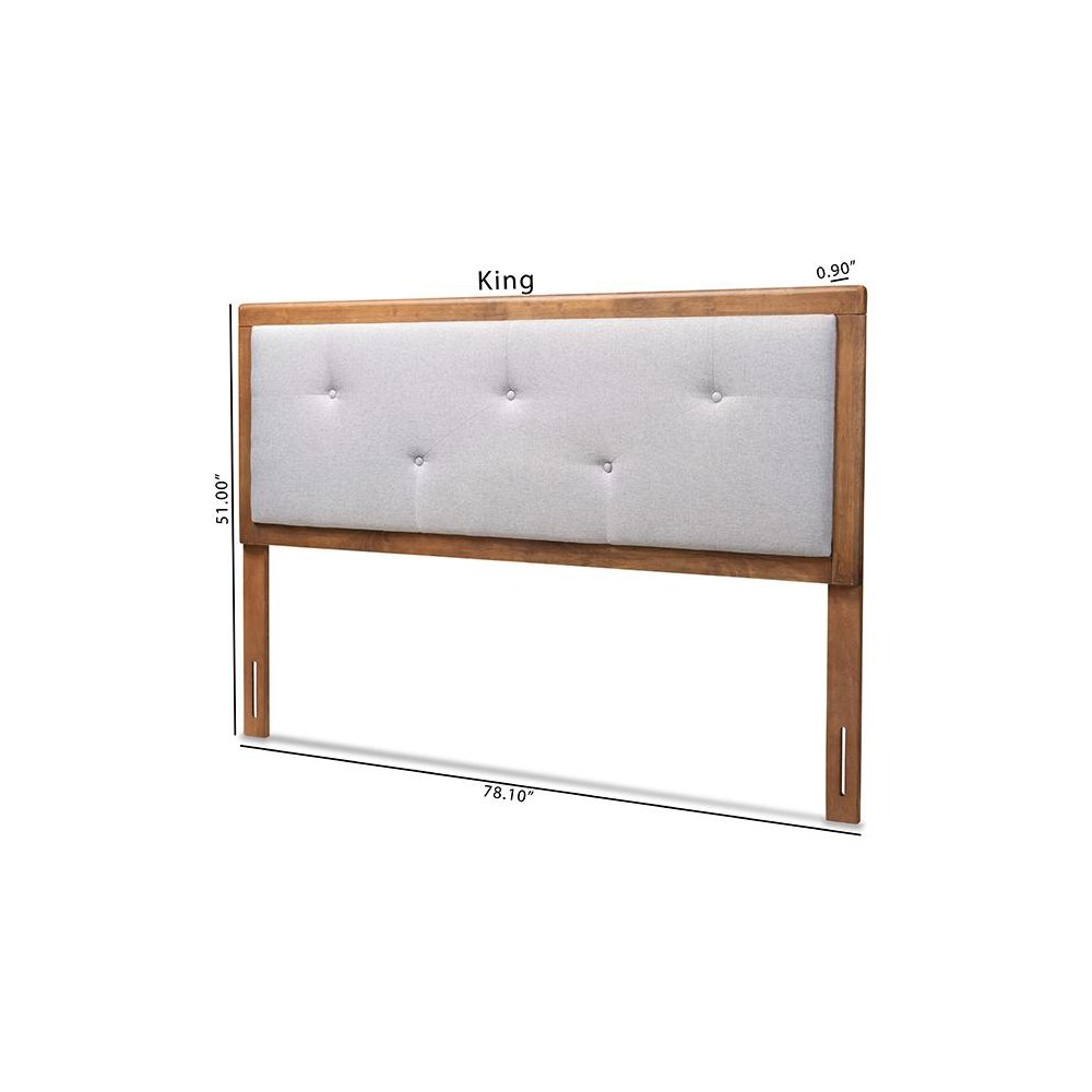 Walnut Brown Finished Wood Queen Size Headboard. Picture 8