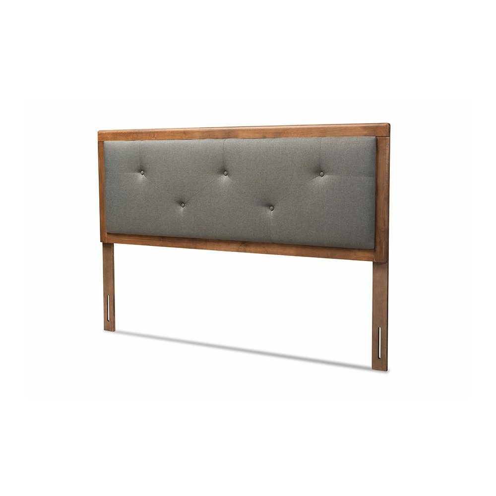 Walnut Brown Finished Wood Queen Size Headboard. Picture 1