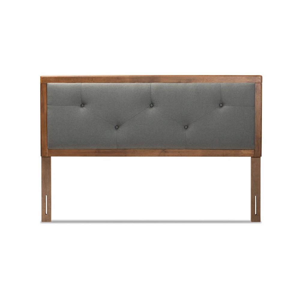 Walnut Brown Finished Wood Queen Size Headboard. Picture 2