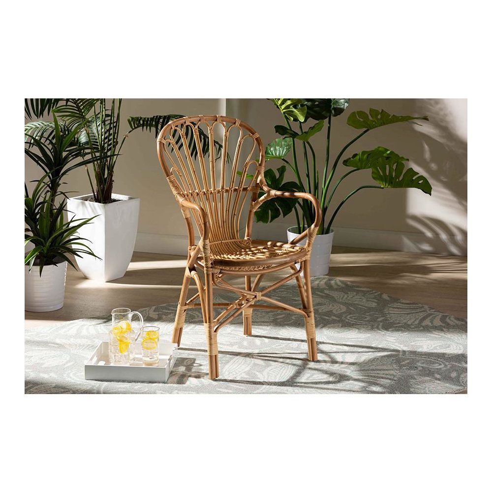 Natural Finished Rattan Dining Chair. Picture 21