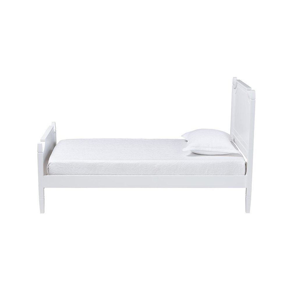 Mariana Classic and Traditional White Finished Wood Full Size Platform Bed. Picture 2