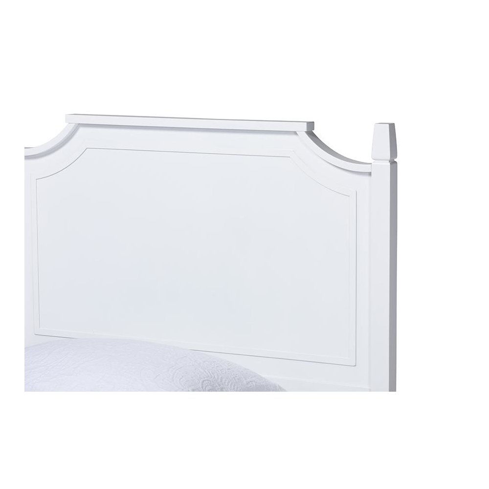 Mariana Classic and Traditional White Finished Wood Full Size Platform Bed. Picture 4