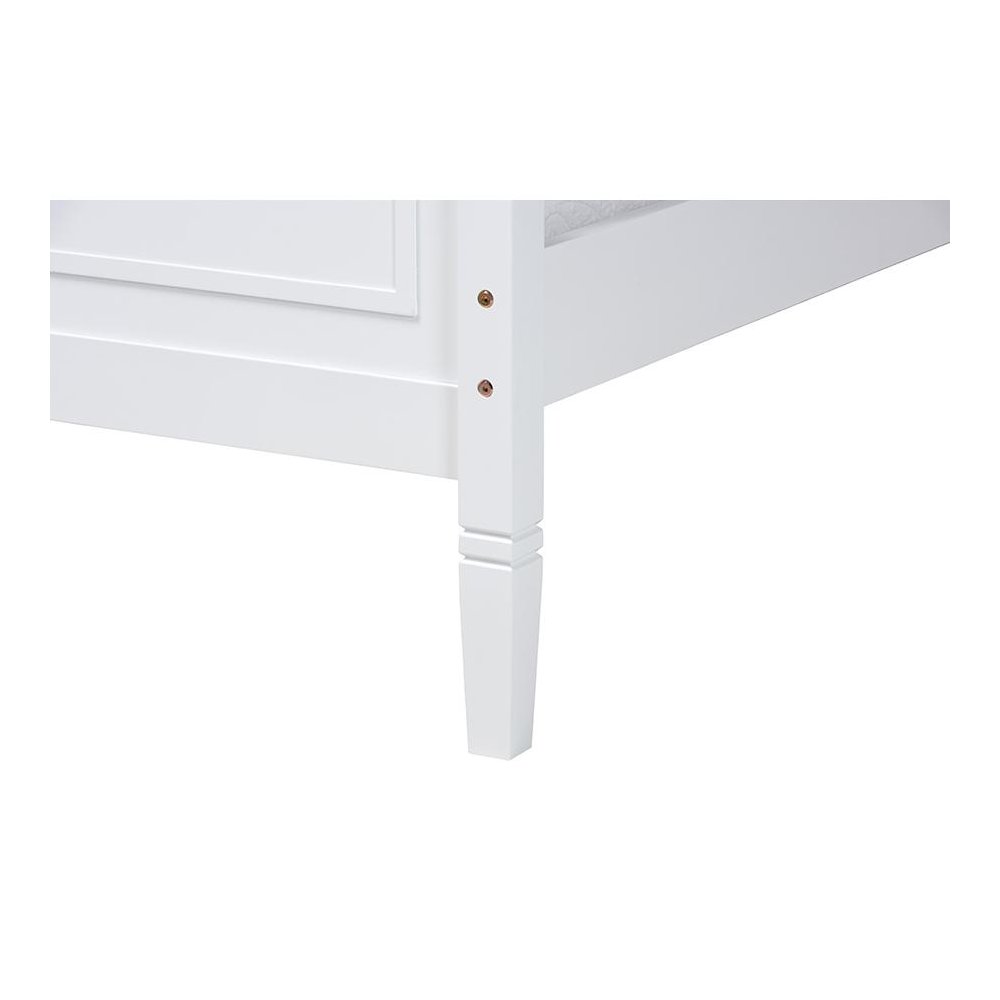 Mariana Classic and Traditional White Finished Wood Full Size Platform Bed. Picture 5