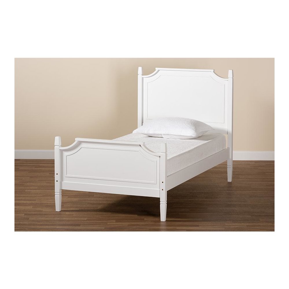Mariana Classic and Traditional White Finished Wood Full Size Platform Bed. Picture 8