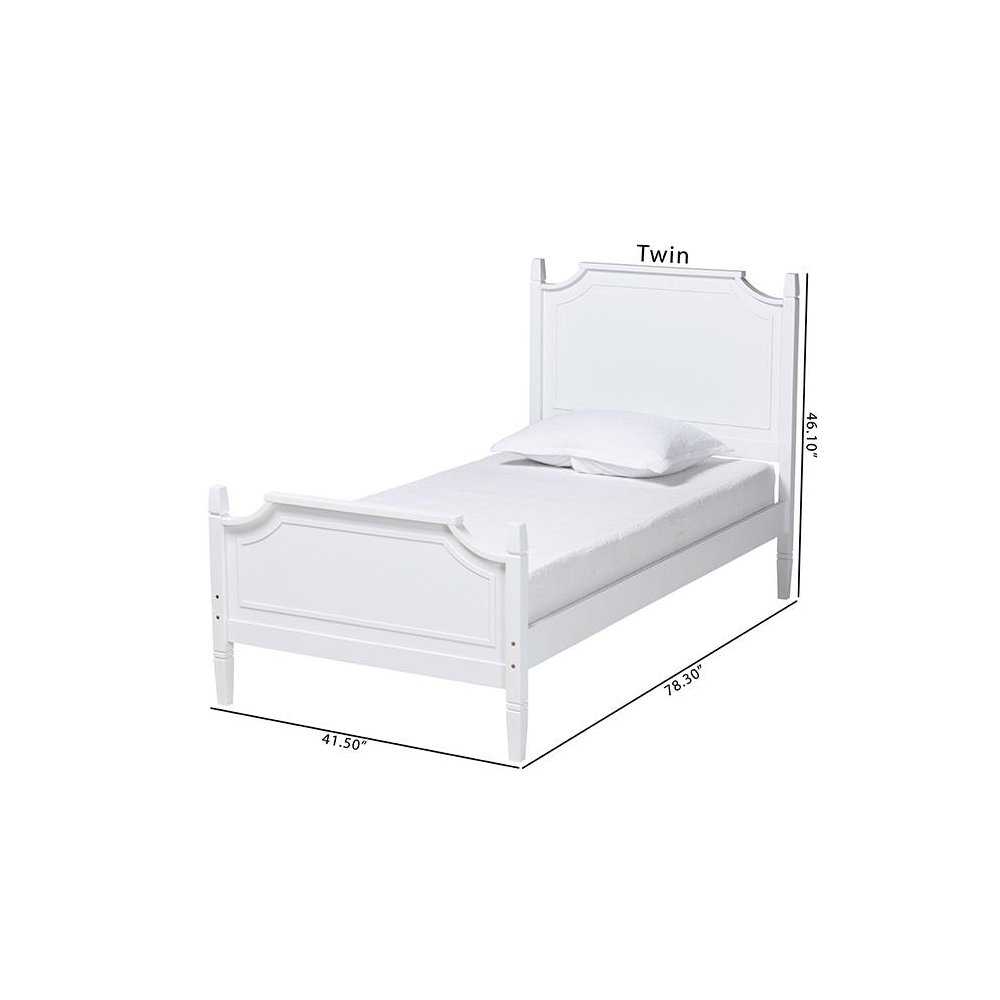 Mariana Classic and Traditional White Finished Wood Full Size Platform Bed. Picture 9