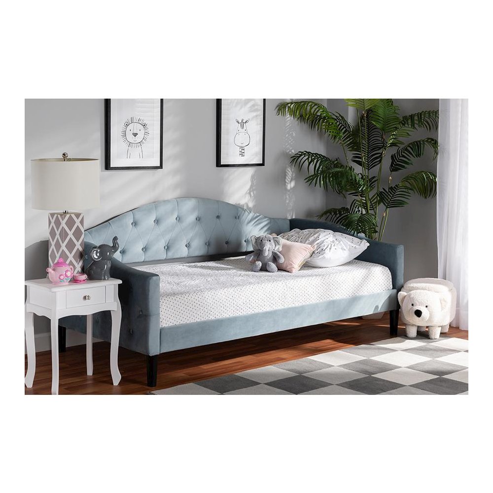 Dark Brown Finished Wood Twin Size Daybed. Picture 21