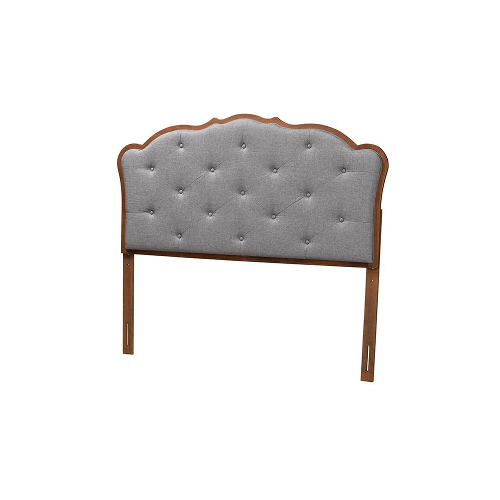 Walnut Brown Finished Wood Queen Size Headboard. Picture 1