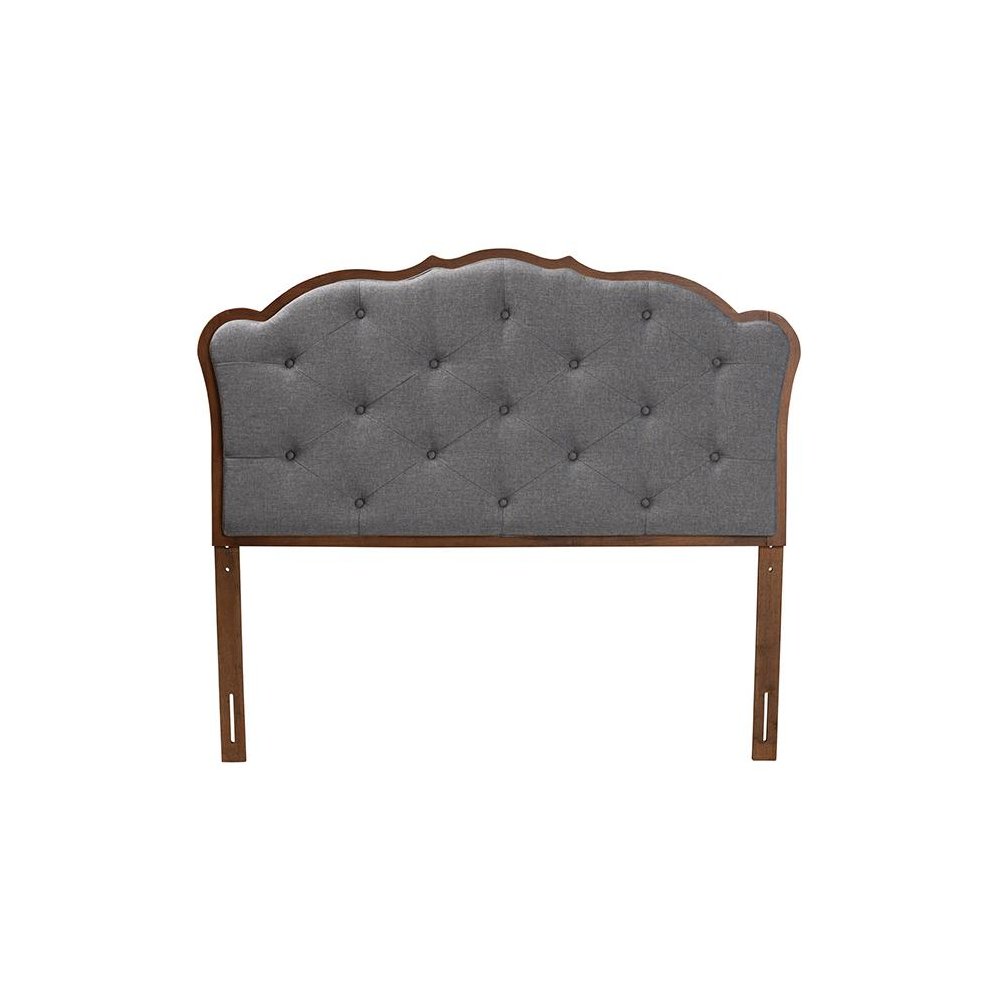 Walnut Brown Finished Wood Queen Size Headboard. Picture 2