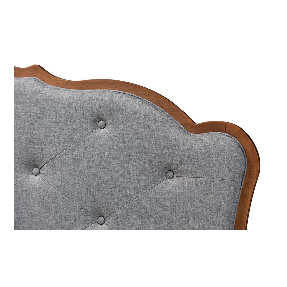 Walnut Brown Finished Wood Queen Size Headboard. Picture 3