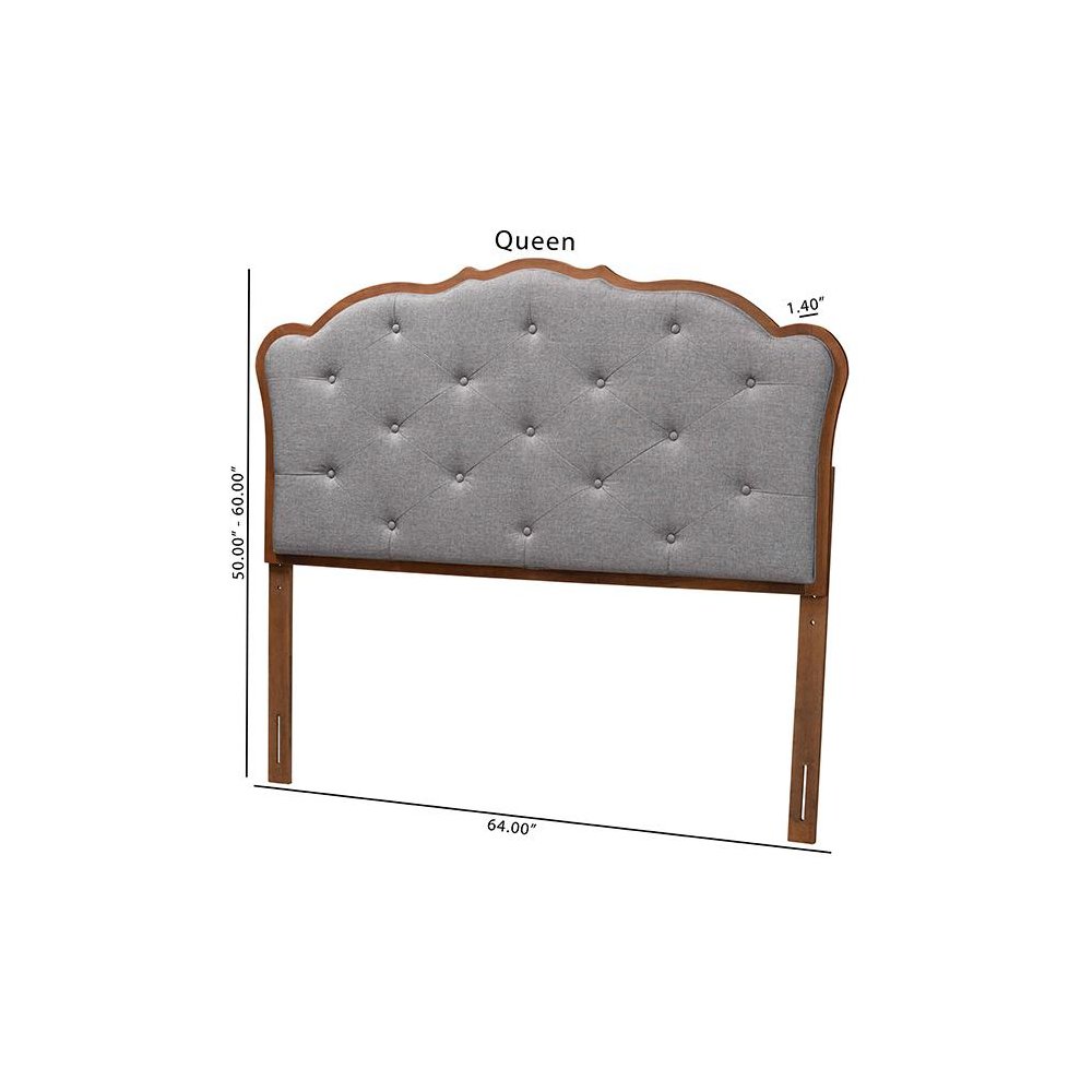 Walnut Brown Finished Wood Queen Size Headboard. Picture 7