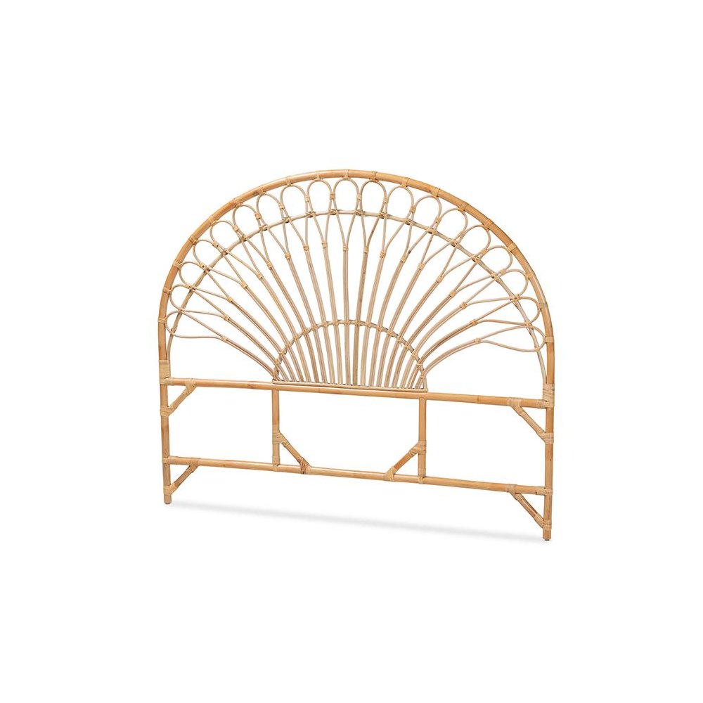Bohemian Natural Brown Rattan King Size Standalone Headboard. Picture 1