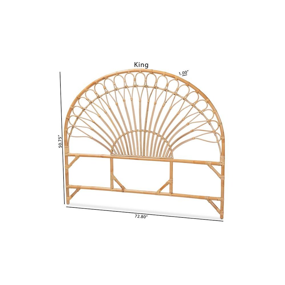 Bohemian Natural Brown Rattan King Size Standalone Headboard. Picture 7
