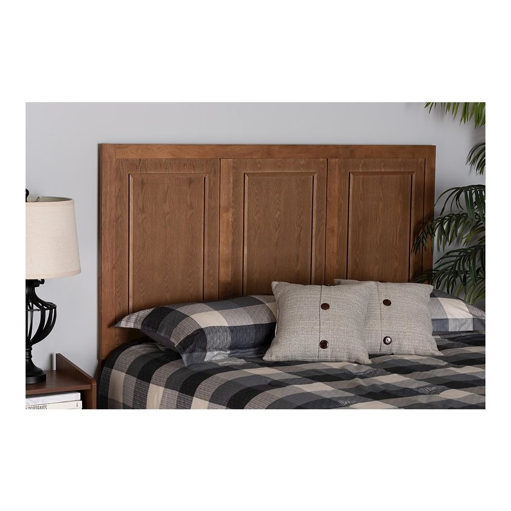 Giordano Classic and Traditional Ash Walnut Finished Wood Full Size Headboard. Picture 21