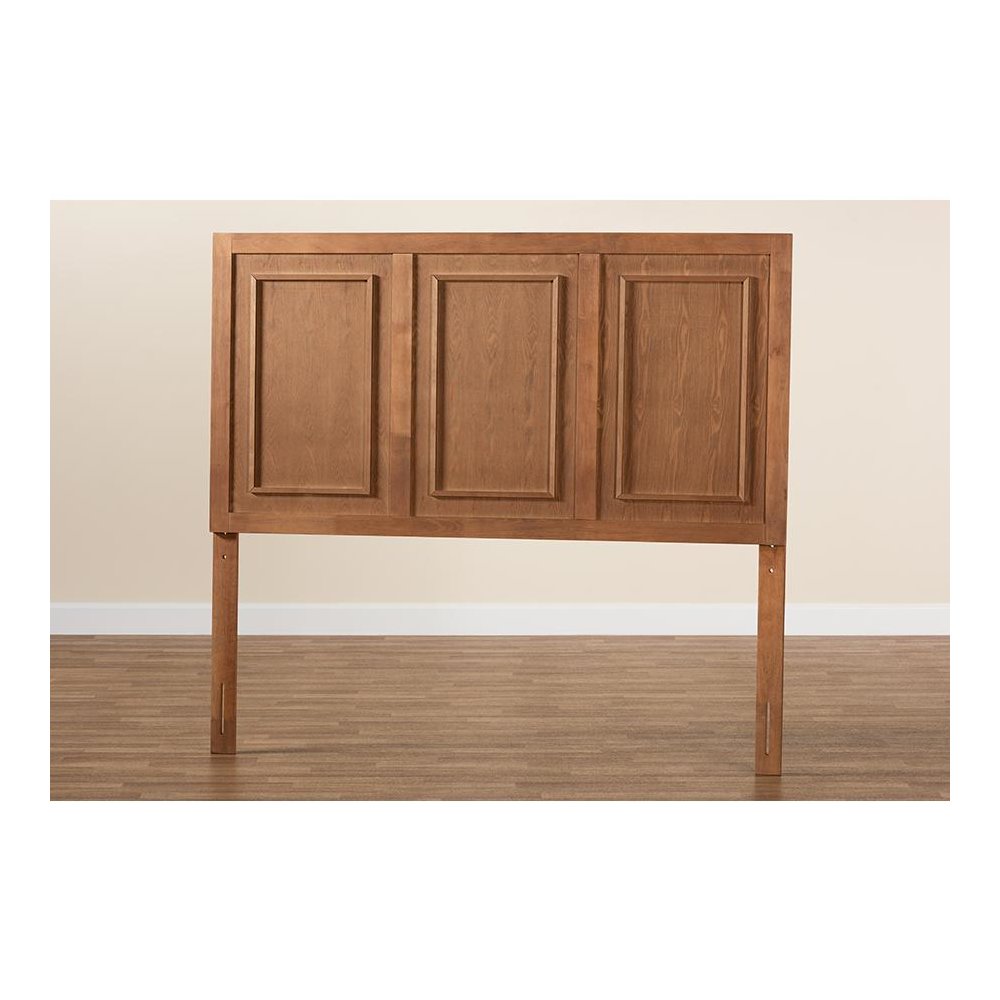 Giordano Classic and Traditional Ash Walnut Finished Wood Queen Size Headboard. Picture 6