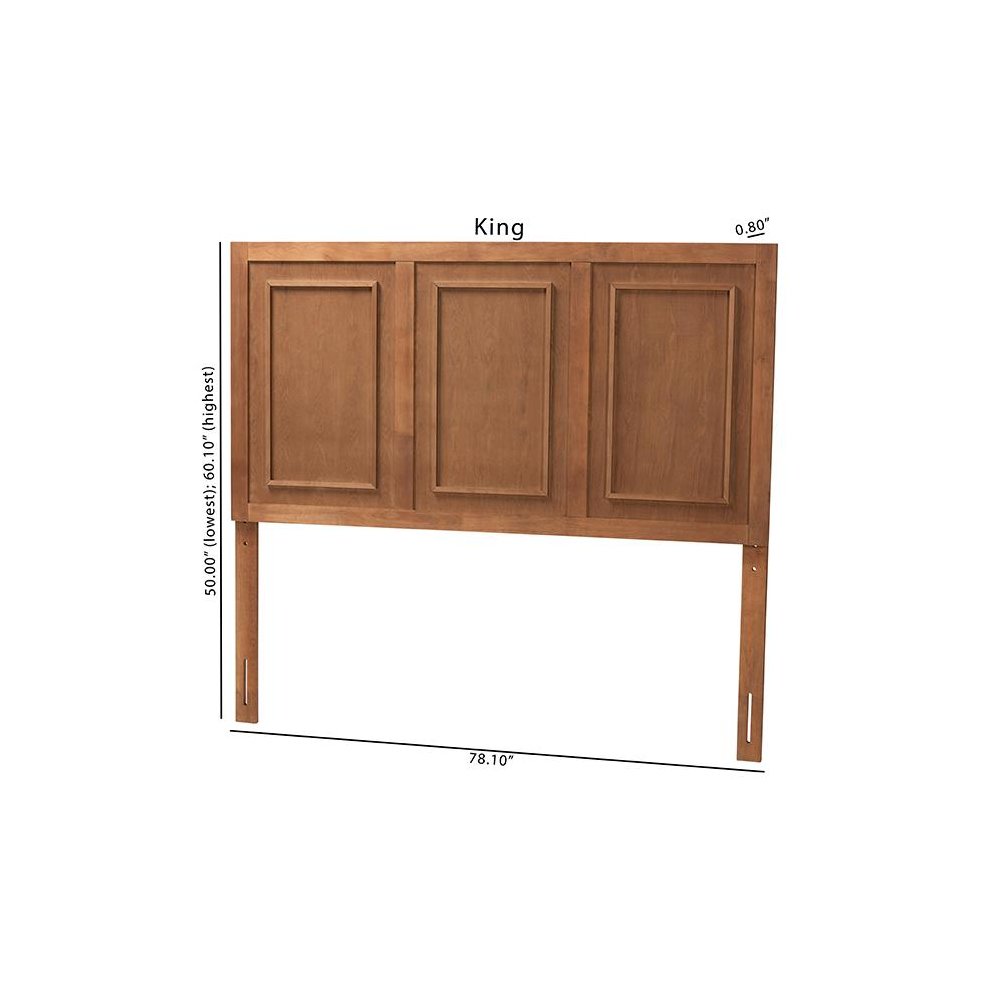 Giordano Classic and Traditional Ash Walnut Finished Wood Queen Size Headboard. Picture 9