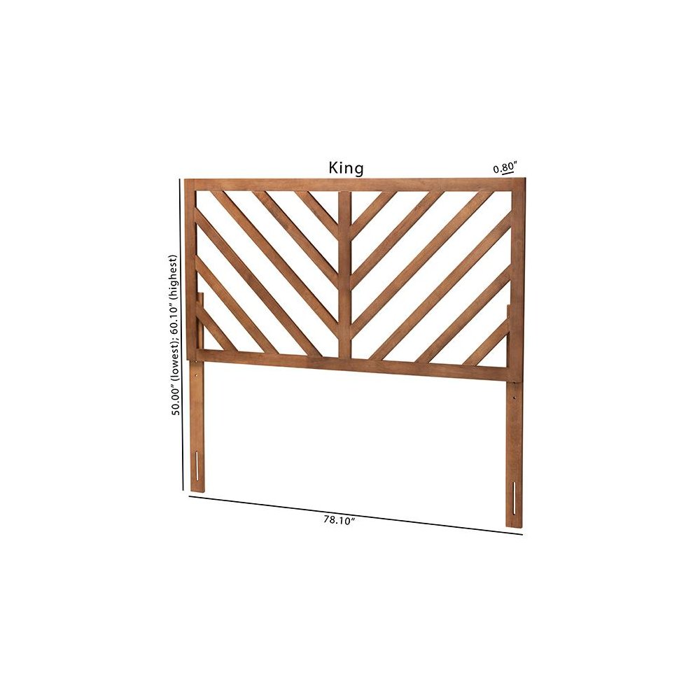 Belisma Modern and Contemporary Ash Walnut Finished Wood King Size Headboard. Picture 8