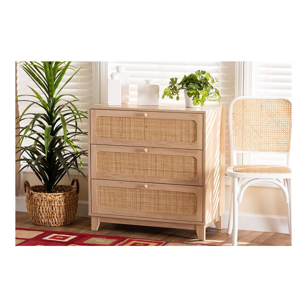 Natural Rattan 3-Drawer Storage Cabinet. Picture 21