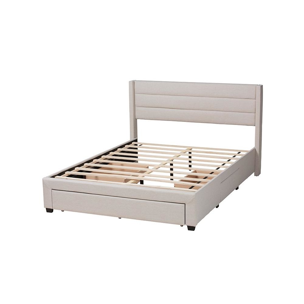 Dark Brown Finished Wood Queen Size 3-Drawer Storage Platform Bed. Picture 4