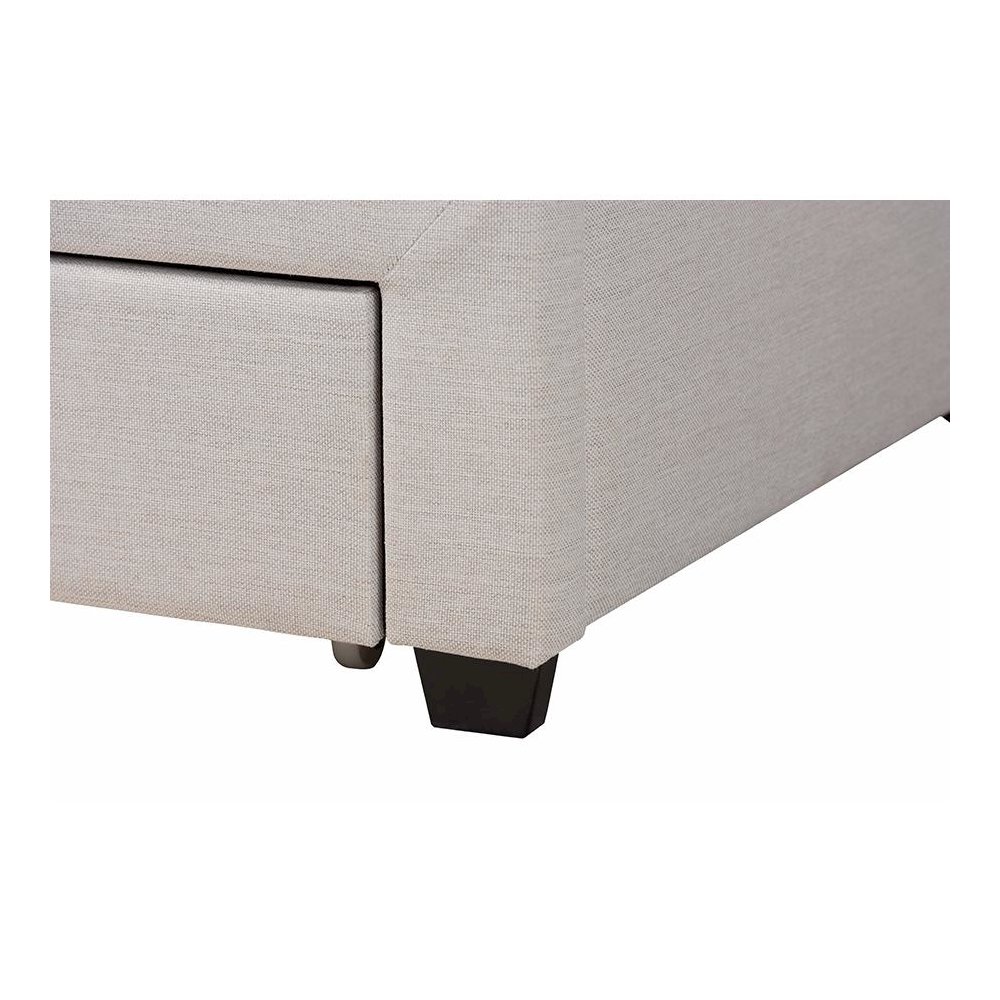 Dark Brown Finished Wood Queen Size 3-Drawer Storage Platform Bed. Picture 8