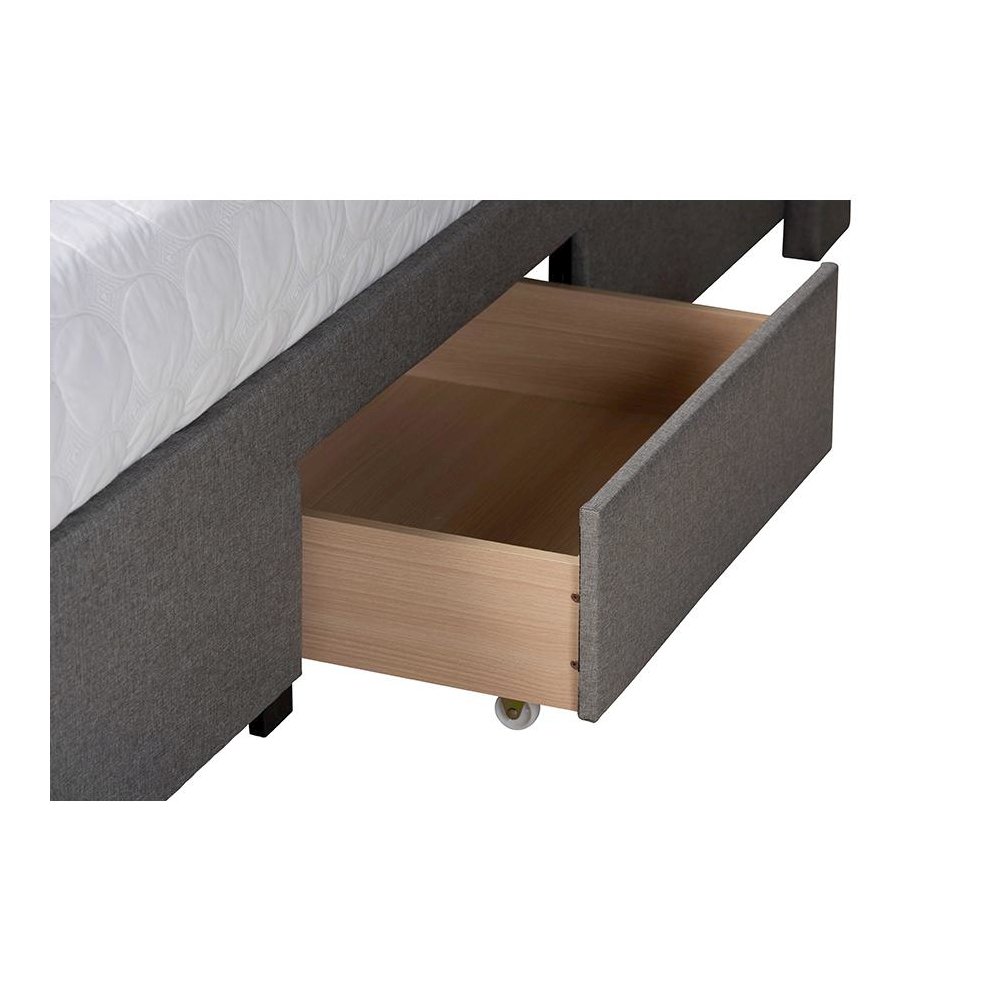 Dark Brown Finished Wood Queen Size 3-Drawer Storage Platform Bed. Picture 7