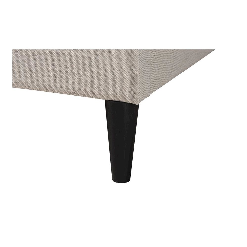 Transitional Beige Fabric Upholstered Queen Size Platform Bed. Picture 5
