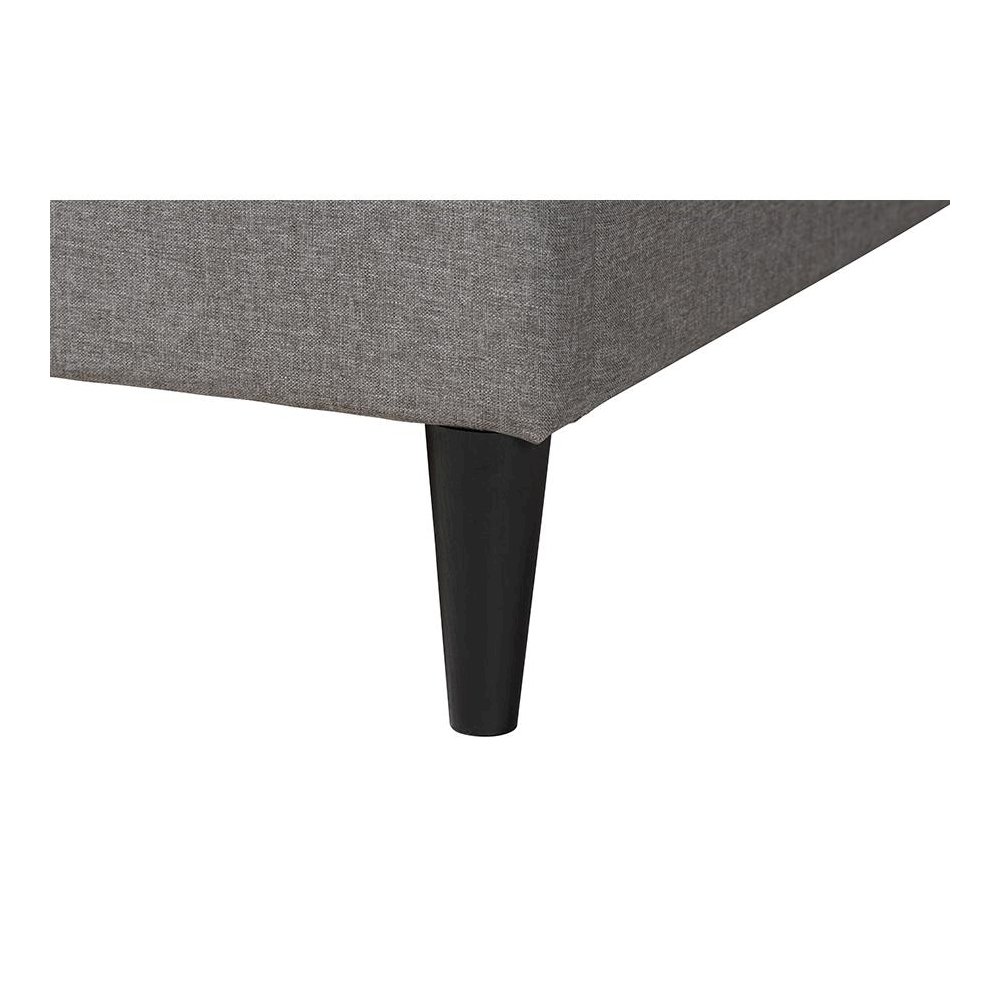 Transitional Grey Fabric Upholstered Queen Size Platform Bed. Picture 5