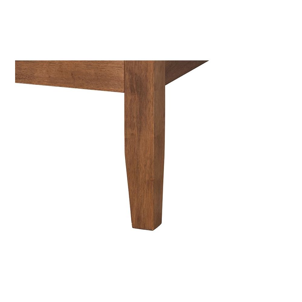 Salvatore Mid-Century Modern Walnut Brown Finished Wood King Size Platform Bed. Picture 5