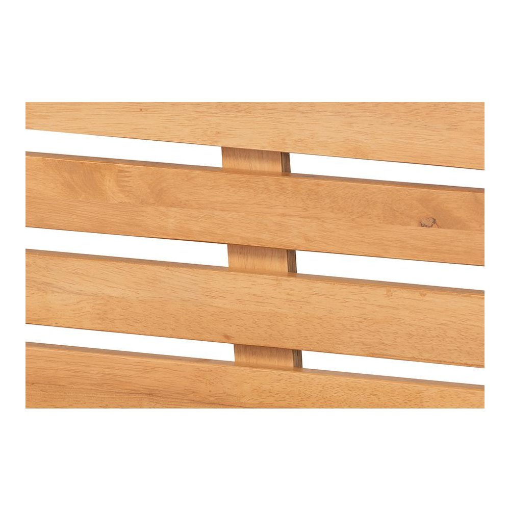 Joaquin Modern Japandi Rustic Brown Finished Wood Queen Size Platform Bed. Picture 6