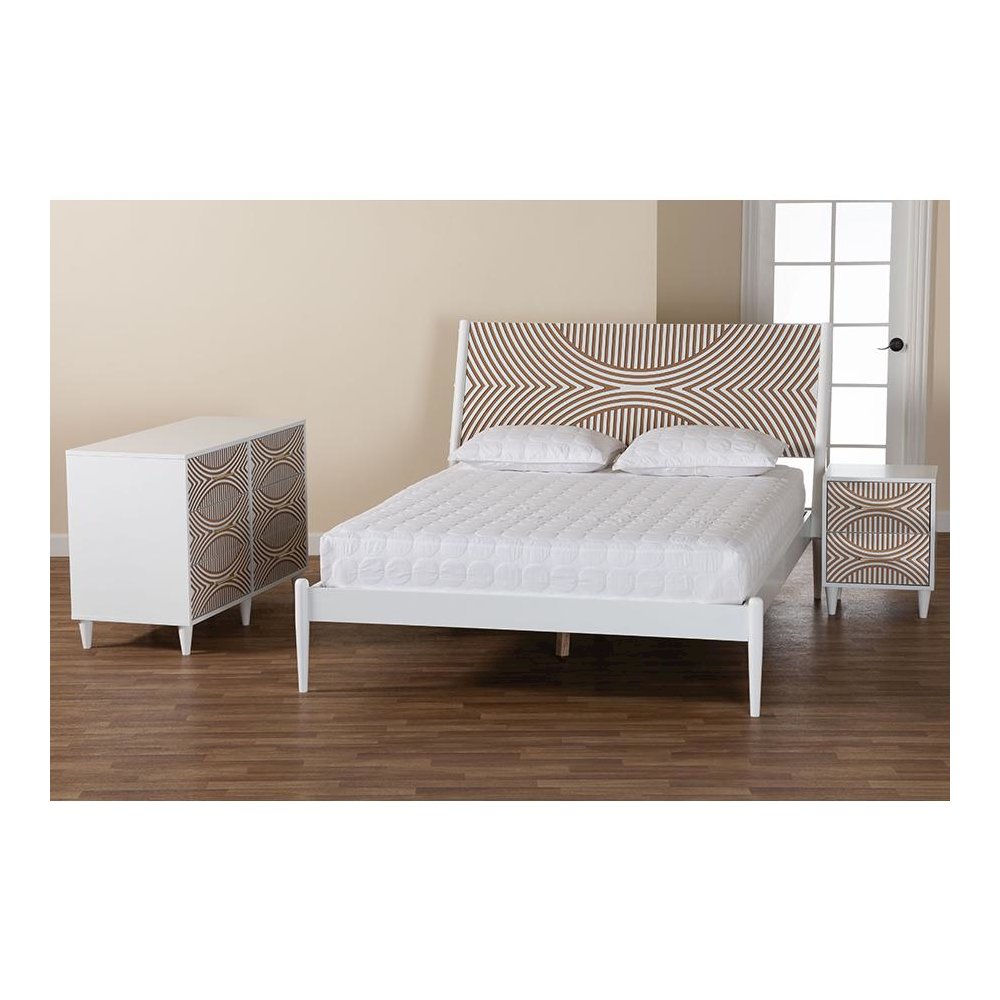 Baxton Studio Louetta Carved Contrasting 3-Piece Bedroom Set. Picture 12