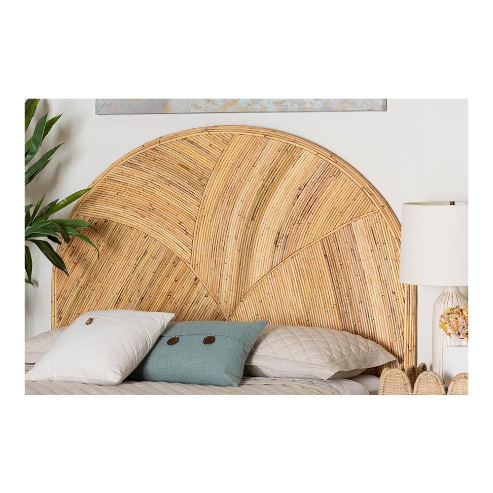 Seana Bohemian Honey Rattan Queen Size Standalone Headboard. Picture 6