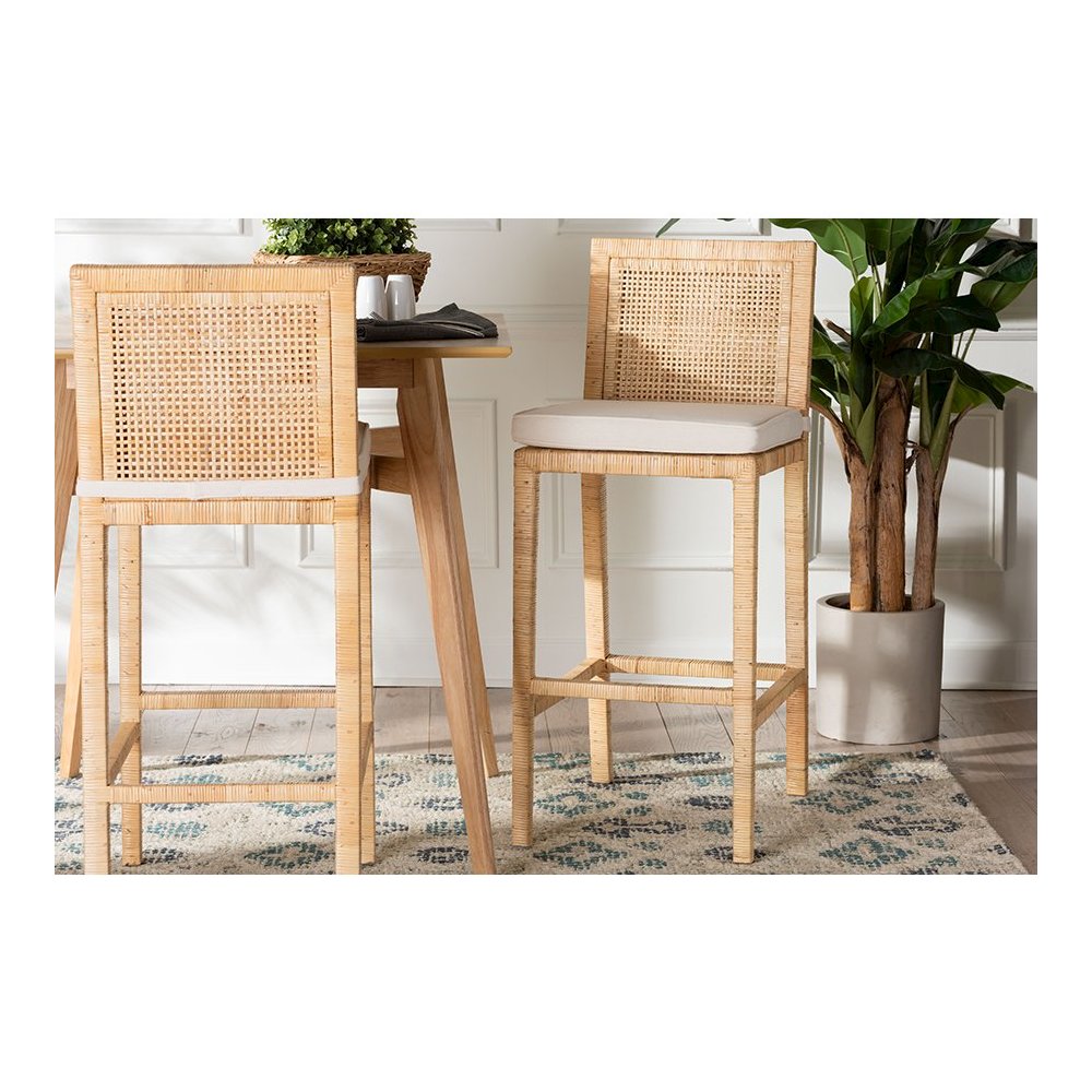 Sofia Bohemian Natural Rattan Bar Stool. Picture 21
