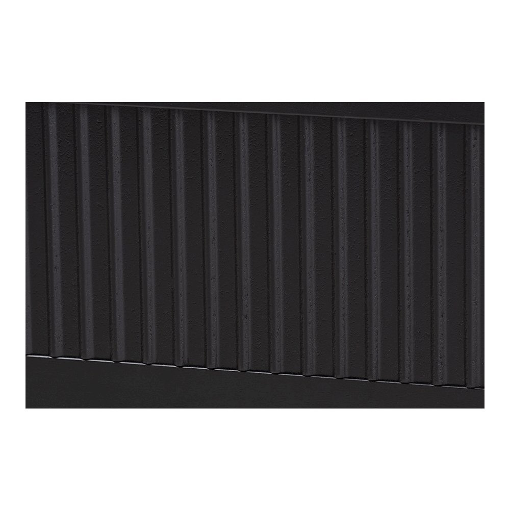 Primrose Mid-Century Black Fluted Wood King Size Platform Bed. Picture 6